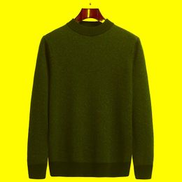 Men's Sweaters Brand Classic Pure Merino Wool Men O-Neck Striped Streetwear Sweater Pull Homme Autumn Winter Thick Pullover U1307Men's
