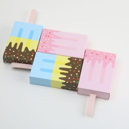 snowflake candy Canada - Gift Wrap 100pcs 10.5x6.8x2.8cm Personalized Ice Cream Candy Packaging Box Creative Snack Snowflake Crisp CartonGift