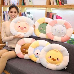 New Cartoon Cm Dinosaur Bear Penguin Pig And Flower Plush Toys Kawaii Animal Cushion Chair Filled Soft for Girls J220704