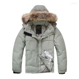 Men's Down & Parkas 2022 Men Duck Jacket Winter Warm Coat Raccoon Fur Waterproof Hooded Jackets Fashion Coats Phin22