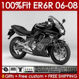 OEM Fairings Kit For KAWASAKI NINJA ER6 650 R ER 6 F 650R skull grey ER6F 06 07 08 Body 139No.60 650-R ER 6F ER-6F 2006 2007 2008 650R-ER6F 06-08 Injection mold Bodywork