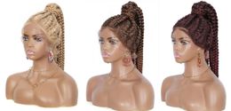 3 Colo Long 8 Fishbone braids Black Lace Front Cos Wigs for Women's Christmas gift