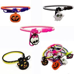 Ghost Head Jewelry Ghost Pendant Bracelet Pumpkin Zipper Bracelets Halloween Children's Gift Charm Wristband Ornaments Greats Gifts