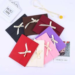 Gift Wrap 10pcs/lot Vintage 250g Blank Kraft Paper DIY Multifunction Envelope Ribbon Postcard Box Package Drop