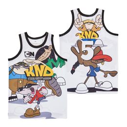 Movie Basketball Cartoon TV Series Codename Kids Next Door Jersey Uniform HipHop All Stitched Breathable Sport Team Colour White University HipHop Pure Cotton Good