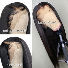 modern wigs for women Australia - Modern Show 28 Inch Long Human Lace Front Wigs for Black Women Indian Straight 13x4 Hair Wig 150% Density hair jewelry
