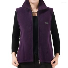 Women's Vests Large Yard In Older Fleece Vest Waistcoat Spring Fertiliser To Increase Mother Jacket Size L-4XL Stra22