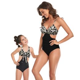 Matching Family Bathing Suits Female Children Baby Kids Swimwear Mother Girl Bikini Bodysuit For Mom and Daughter Swimsuits 220425