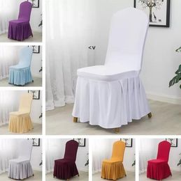 45*45*90cm Pleated one-piece elastic chair cover hotel banquet chairs covers household restaurant seat cover Inventory Wholesale BBB15351