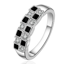 925 Sterling Silver Cube AAA zircon Ring Man For Women Fashion Wedding Engagement Party Gift Charm Jewellery