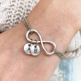 Charm Bracelets Fashion Jewellery Customizable A To Z Letters Charms DIY Handmade Infinity For WomenCharm Inte22