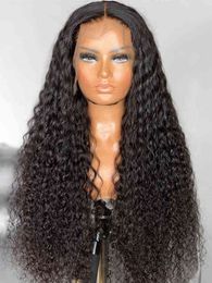 X HD Lace Frontal Wig Inch Deep Wave X Front Wigs For Women Human Hair Curly Virgin Brazilian Densit 220606