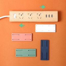 Hooks & Rails Wall-Mounted Sticker Punch-free Plug Fixer Self-Adhesive Socket Cable Wire Organiser Seamless Power Strip Holder