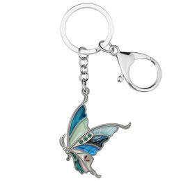 Keychains Enamel Alloy 3D Swallowtail Butterfly Car Key Chain Ring Gifts Fashion Jewellery For Women Teen Girls AccessoriesKeychains