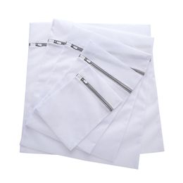 6 pieceset Zippered Foldable Polyester Laundry Bag Bra Socks Underwear Clothes Washing Machine Protection Net Mesh Bags 220531