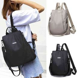 School Bag 's Portable Antitheft Travel Backpack Girls Casual Canvas Lager Capacity Shoulder Bag Schoolbag Hot 220802