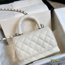 Summer Classic Mini Flap Top Handle Caviar Leather Bags Calfskin Silver Hardware Crossbody Chain Multi Pochette Outdoor