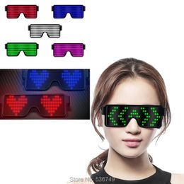 Party Decoration Glasses Halloween Shining LED Colorful Flash Dynamic Shutter Shine Nightclub Glow Sunglass 5 ColorsParty