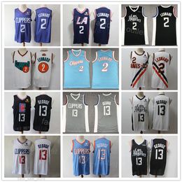 Man Top Basketball Paul George Jersey 13 Kawhi Leonard 2 For Sport Fans Breathable Pure Cotton Team Color Grey White Black Navy Blue All
