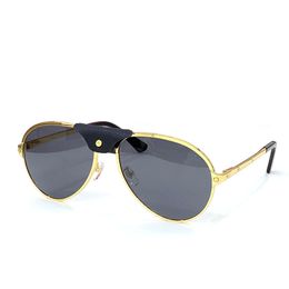 New fashion design sunglasses 0034S exquisite pilot metal frame with leather buckle simple and popular style outdoor uv400 protective glasses