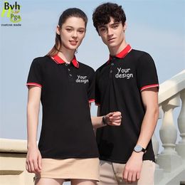 Customised DIY Polo Shirt Men s and Women s Personalised Short Sleeve Advertising Team Uniform Casual Top 220623