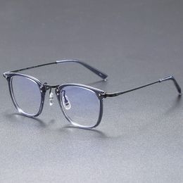 Sunglasses For Men Square Prescription Eyeglass Frames Pure Titanium Glasses Myopia Optical Tortoise Acetate Classic Fashionable Prescription Spectacles