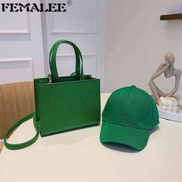 Letters Embossed Protect Black People Flap Handbags with Hats Candy Colour Women 2022 Shoulder Purses Small PU Handbags for Women