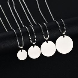 Pendant Necklaces Hip Hop Military Style Gold Black Silver Colour Stainless Steel Round Blank Dog Tag Charm Key Chain Men GiftPendant