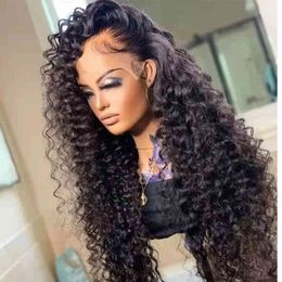 brazilian water wave hair UK - 30 34 Inch Loose Deep HD Frontal Wigs for Women Curly Hu Hair Brazilian 13x4 Wet And Wavy Water Wave Lace Front Wig