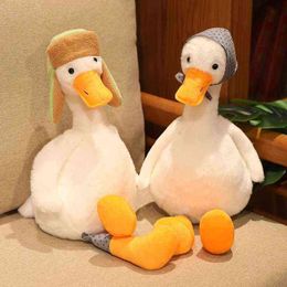 Creative 55Cm Soft Cute Dressing Up Goose Plush Toy Stuffed Animals Doll Pillow For Girls ldren Christmas New Year Gifts J220729