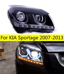 High Beam Headlight For KIA Sportage 2007-2013 DRL Bi-xenon Lens Head Lamp LED Daytime Running Lights Facelift