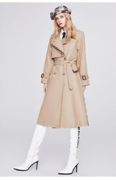 Women's Trench Coats High Quality Khaki Classic Coat Women In The Long 2022 British Wind Double Breasted High-end Spring And Autumn