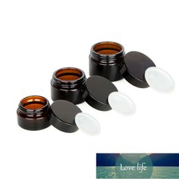 5Pcs 5g/10g/20g/30g Amber Brown Glass Cosmetic Jar Face Cream Bottles Lip Balm Sample Skin care Pot Makeup Vials Containers