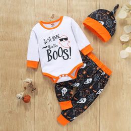 Clothing Sets Blankets Set Infant Baby Boy Girl Long Sleeve Halloween Cartoon Letter Print Romper Sweat Suit Teen Arrival Outfit GirlClothin