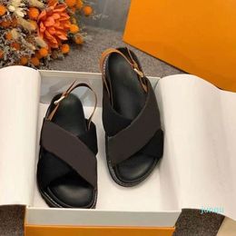 2022-designer Women Sandals Leather Slippers Summer Flat Slides Ladies Beach Sandal Party Wedding Oran Slipper