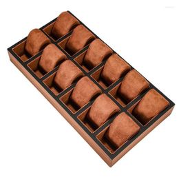 Watch Boxes & Cases Luxury Wood Storage Organiser Box 12 Slots Brown Retro Case Pillows Display Hele22