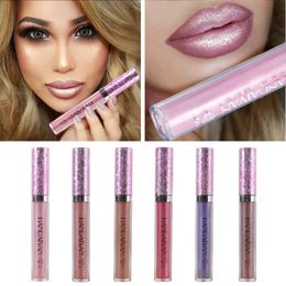 HANDAIYAN 6 Colors Glitter Lip Gloss Lipstick Liquid Shimmer maquiagem Makeup Waterproof Metallic Tint Lipgloss Cosmetics