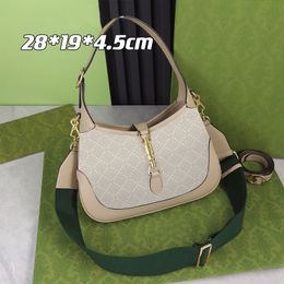 New Style Women's Axillary Bag Shoulder Backpack Detachable Woven Wide Shoulder Strap Block Letter Pattern Rectangular Tote Hardware Lock Quality Handbags