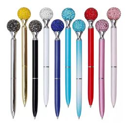 Crystal Element Roller Ballpoint Pens Big Diamond Ball Pen Gem Wedding Office Supplies Gift 10 Colours