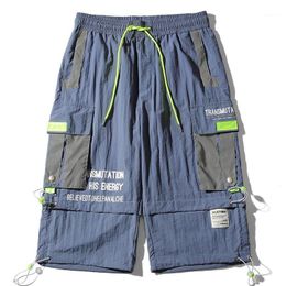 Men's Pants 2022 Summer Cargo Shorts Men Loose Nylon Casual Outdoor Beach Original Design Multi-Pocket Calf-Length Short