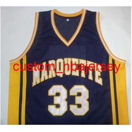 Custom 604 Youth women Vintage #33 Jimmy Butler Marquette Basketball Jersey Size S-4XL or custom any name or number jersey