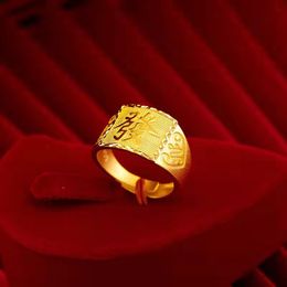 a ring Australia - Vietnam Shajin's new men's rich and generous ring brass gold-plated jewelry real gold color retention
