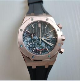 Fashion Watch Men Manufactures Rose Gold 41mm Quartz Chronograph Mens Watches Wristwatch Men's Watches