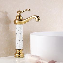 Bathroom Sink Faucets Golden Faucet Basin Single Handle High Short Style Deck Mounted & Cold Washbasin Mixer Tap