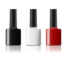 7ML Nail Polish Glass Bottles 400 Colours light-proof phototherapy glue empty cosmetic bottle with black brush cap