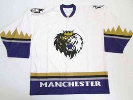 rare STITCHED CUSTOM MANCHESTER MONARCHS AHL WHITE Hockey Jersey Add Any Name Number Men Youth Women XS-5XL