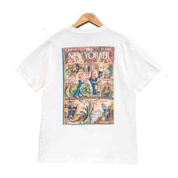 T-shirts Men's Kith Summer Keith Paper Cup Ice Cream Fujiyama Brulin Bridge Printed Oil Painting Cotton Short Sleeve T-shirt Men and S03