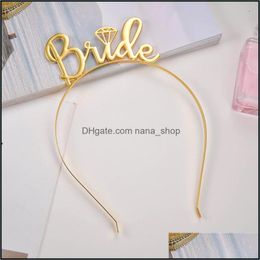 bachelorette parties supplies NZ - Headbands Hair Jewelry Bride To Be Tiara Crown Hairbands Brides Hoop Bachelorette Party Wedding Bridal Hairband Supplies Drop Delivery 2021
