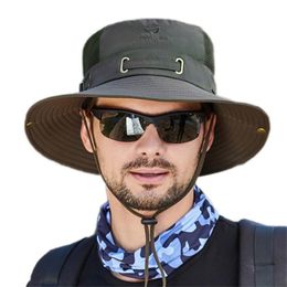 Berets Men Women Mountaineering Army Green Wide Brim Big Solid Colour Bucket Hat Pot Fisherman Sun HatBerets