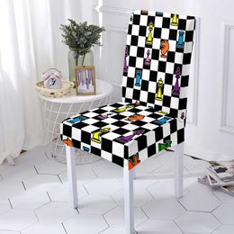 Chair Covers Cartoon Animal Geometric Dining Room Stretch Seat Cover Ethnic Style Fancy UniversalChair